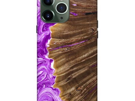 iPhone 13 Pro Max Wood+Resin Live Edge Phone Case - Axel (Purple, 639278) For Sale