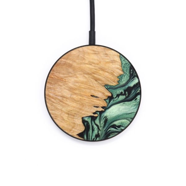 Circle Wood+Resin Wireless Charger - Guadalupe (Green, 637901) Supply