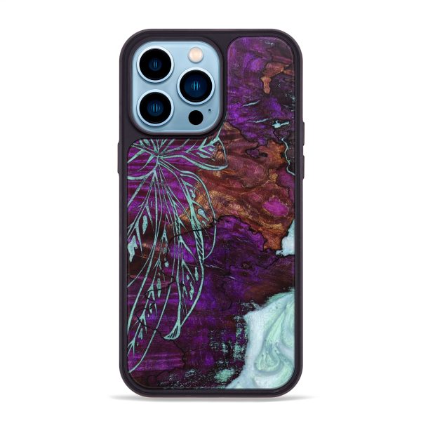 iPhone 14 Pro Max Wood+Resin Phone Case - Jaiden (Spring, 640225) on Sale