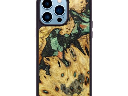 iPhone 14 Pro Max Wood+Resin Phone Case - Jazmine (Green, 639650) Hot on Sale