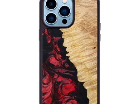 iPhone 14 Pro Max Wood+Resin Phone Case - Morgan (Red, 639187) Online