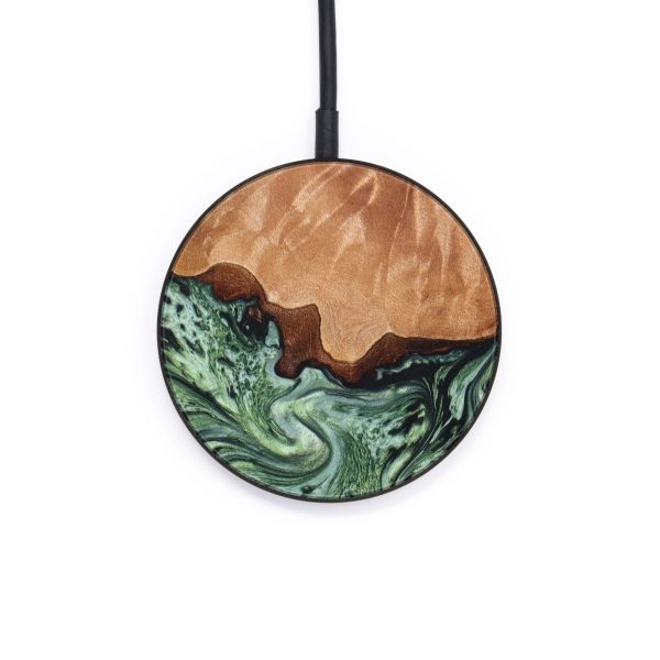 Circle Wood+Resin Wireless Charger - Delilah (Green, 640674) Cheap