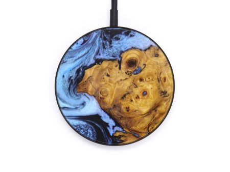 Circle Wood+Resin Wireless Charger - Tabitha (Blue, 640114) For Discount