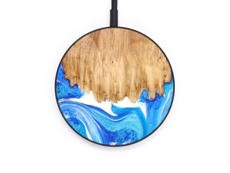 Circle Wood+Resin Wireless Charger - Angel (Blue, 637836) Cheap