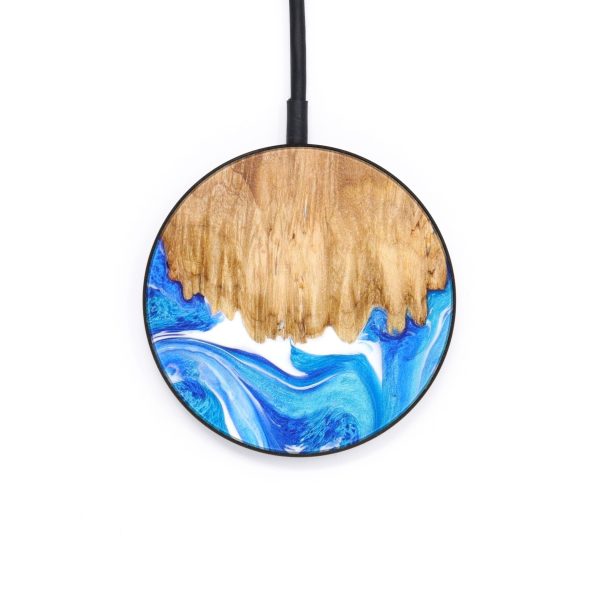 Circle Wood+Resin Wireless Charger - Angel (Blue, 637836) Cheap