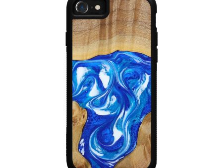 iPhone SE Wood+Resin Phone Case - Isabella (Blue, 642192) Hot on Sale