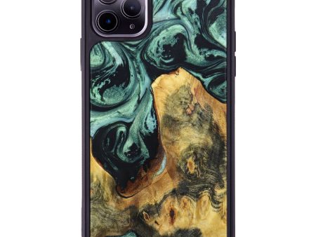 iPhone 11 Pro Max Wood+Resin Phone Case - Troy (Green, 638874) Supply