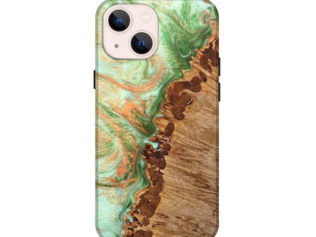 iPhone 13 mini Wood+Resin Live Edge Phone Case - Aspen (Green, 638164) Supply