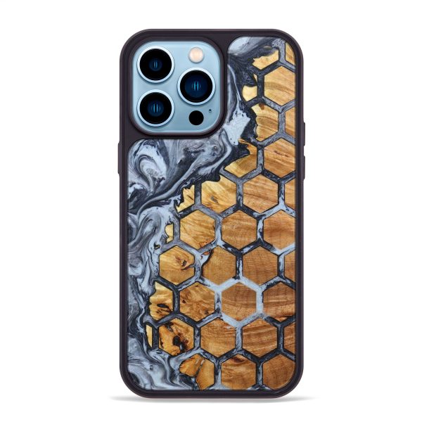 iPhone 14 Pro Max Wood+Resin Phone Case - Carmen (Pattern, 638893) For Cheap