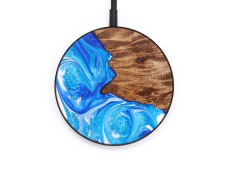 Circle Wood+Resin Wireless Charger - Clifford (Blue, 637907) Online Sale