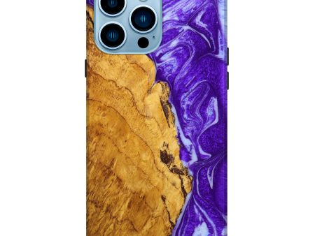 iPhone 14 Pro Max Wood+Resin Live Edge Phone Case - Axel (Purple, 640477) Fashion