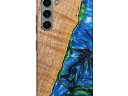 Galaxy S23 Plus Wood+Resin Live Edge Phone Case - Pedro (Blue, 637727) Online