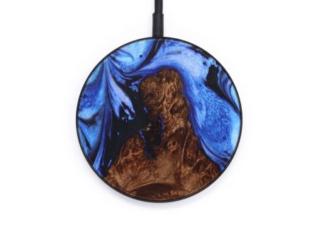 Circle Wood+Resin Wireless Charger - Jane (Blue, 637910) Online Hot Sale