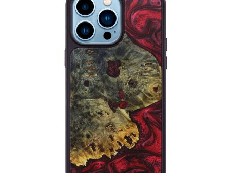 iPhone 14 Pro Max Wood+Resin Phone Case - Miriam (Red, 638440) Online now