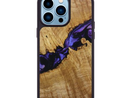 iPhone 14 Pro Max Wood+Resin Phone Case - Frieda (Purple, 641329) Fashion