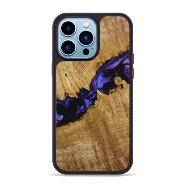 iPhone 14 Pro Max Wood+Resin Phone Case - Frieda (Purple, 641329) Fashion