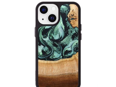 iPhone 13 mini Wood+Resin Phone Case - Alaya (Green, 638880) Online