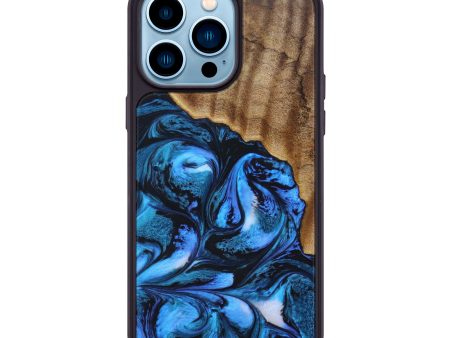 iPhone 14 Pro Max Wood+Resin Phone Case - Seth (Blue, 639544) Sale