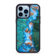 iPhone 14 Pro Max Wood+Resin Phone Case - Tanner (Teal & Gold, 639209) Online Hot Sale