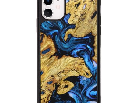 iPhone 11 Wood+Resin Phone Case - Alayah (Blue, 639510) Online