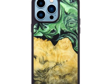 iPhone 14 Pro Max Wood+Resin Phone Case - Guy (Green, 640872) Discount