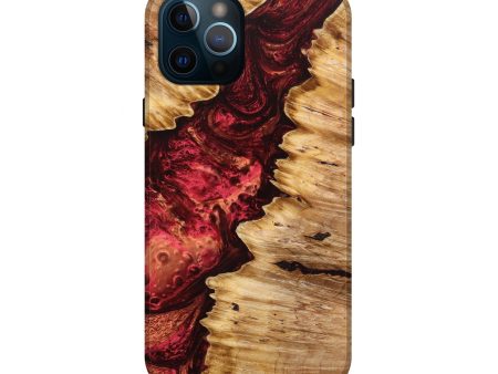 iPhone 12 Pro Wood+Resin Live Edge Phone Case - Rickey (Red, 637707) For Sale