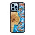 iPhone 14 Pro Max Wood+Resin Phone Case - Zander (Teal & Gold, 639200) For Cheap