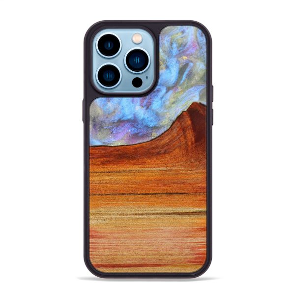 iPhone 14 Pro Max Wood+Resin Phone Case - Lonnie (Galaxy, 638301) Supply