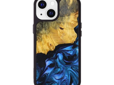 iPhone 13 Wood+Resin Phone Case - Christa (Blue, 638843) For Cheap