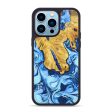 iPhone 14 Pro Max Wood+Resin Phone Case - Elisa (Blue, 639838) Hot on Sale