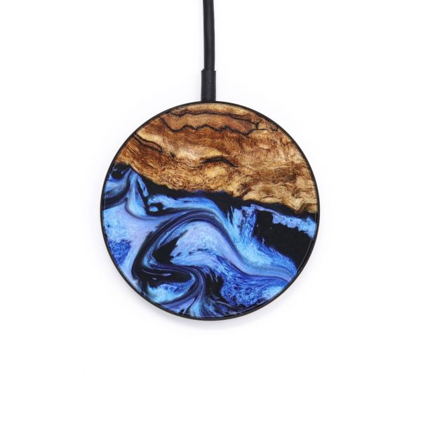 Circle Wood+Resin Wireless Charger - Deneen (Blue, 637908) For Cheap