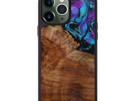 iPhone 13 Pro Max Wood+Resin Phone Case - Clayton (Purple, 643391) For Cheap