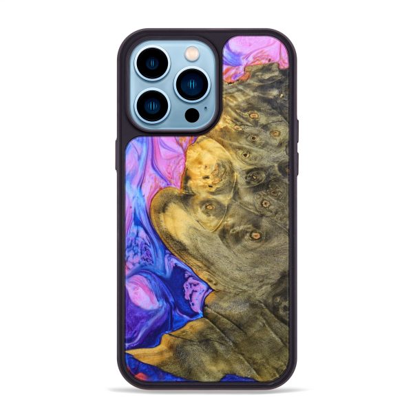 iPhone 14 Pro Max Wood+Resin Phone Case - Jessie (Retro, 639603) For Cheap