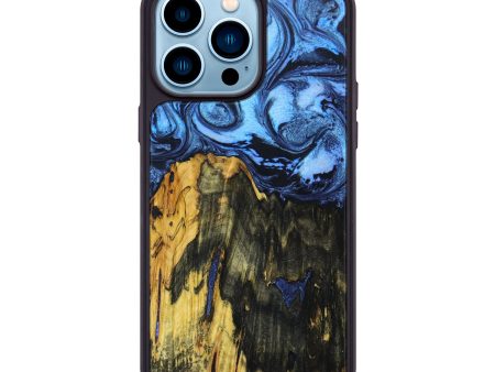 iPhone 14 Pro Max Wood+Resin Phone Case - Everly (Blue, 638652) Sale