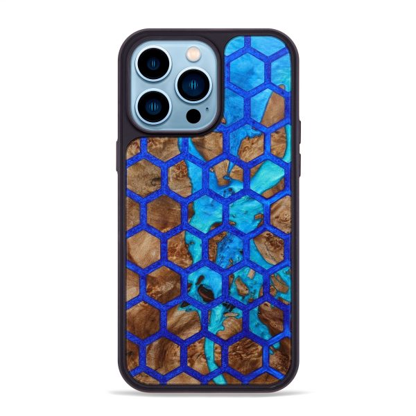 iPhone 14 Pro Max Wood+Resin Phone Case - Keegan (Pattern, 640565) For Sale