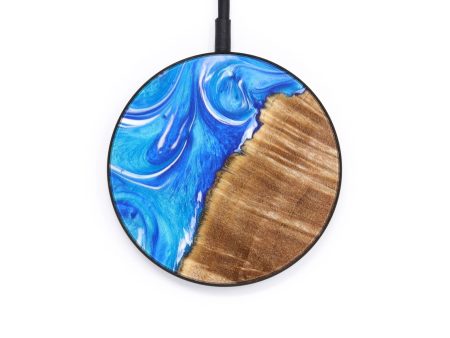 Circle Wood+Resin Wireless Charger - Wayne (Blue, 637841) For Discount