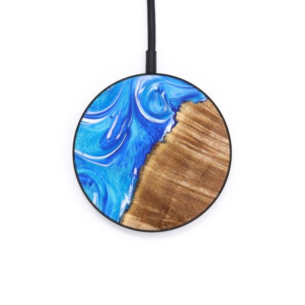 Circle Wood+Resin Wireless Charger - Wayne (Blue, 637841) For Discount