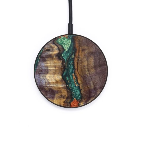 Circle Wood+Resin Wireless Charger - Patty (Green, 637547) Sale