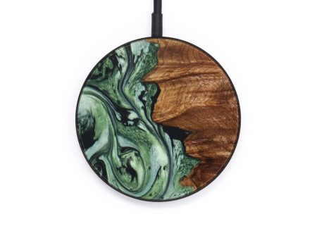 Circle Wood+Resin Wireless Charger - Braylon (Green, 640706) Cheap