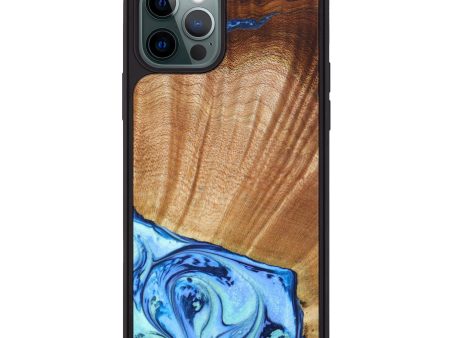 iPhone 12 Pro Wood+Resin Phone Case - Aleah (Blue, 640896) Hot on Sale