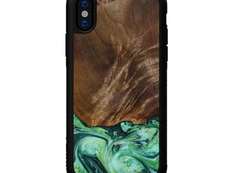 iPhone Xs Wood+Resin Phone Case - Alfred (Green, 643264) Online now