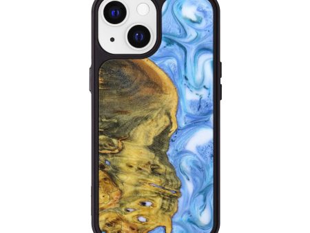 iPhone 13 Wood+Resin Phone Case - Florence (Blue, 639437) Discount