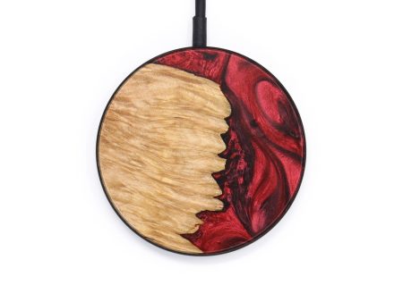 Circle Wood+Resin Wireless Charger - King (Red, 640139) For Cheap