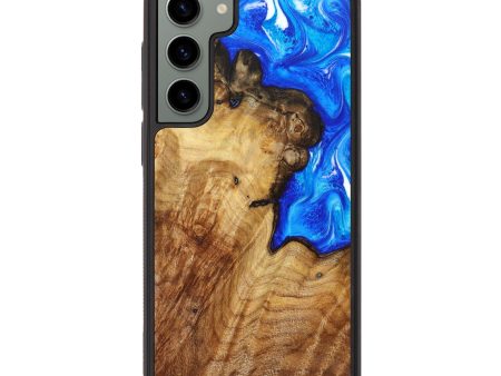 Galaxy S23 Plus Wood+Resin Phone Case - Teri (Blue, 638059) Sale