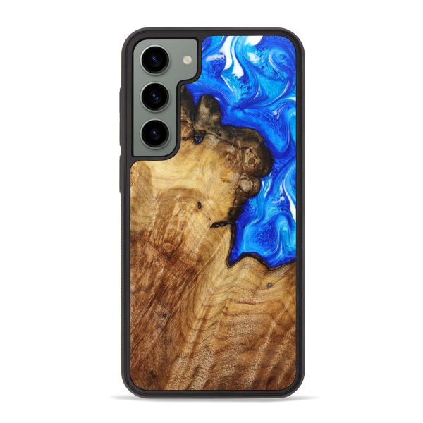 Galaxy S23 Plus Wood+Resin Phone Case - Teri (Blue, 638059) Sale