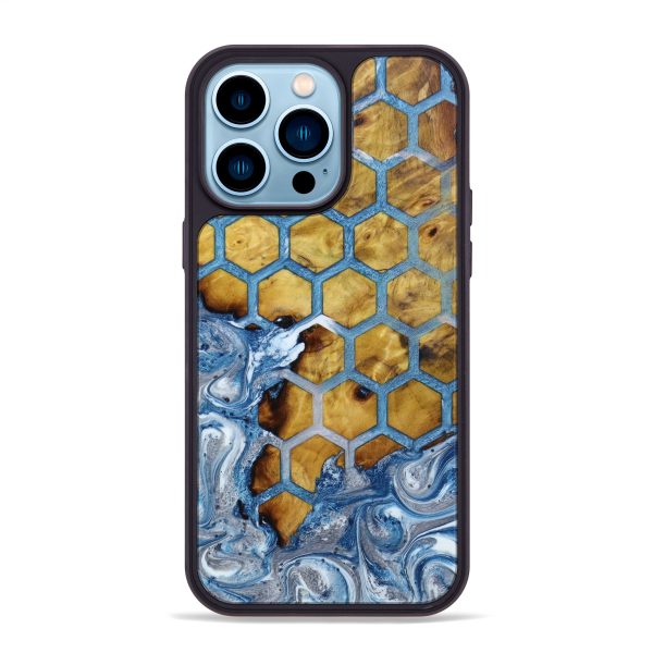 iPhone 14 Pro Max Wood+Resin Phone Case - Trevon (Pattern, 641278) Sale