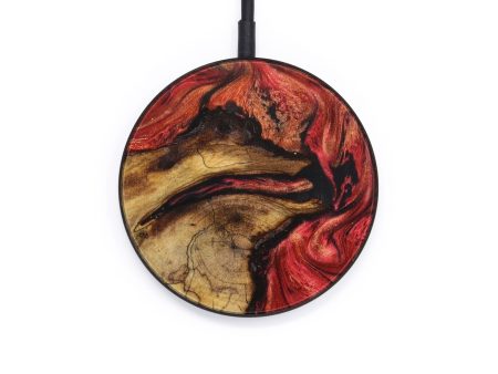 Circle Wood+Resin Wireless Charger - Shelly (Red, 640143) Hot on Sale