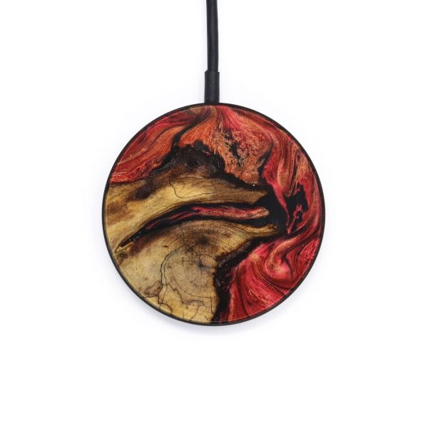 Circle Wood+Resin Wireless Charger - Shelly (Red, 640143) Hot on Sale