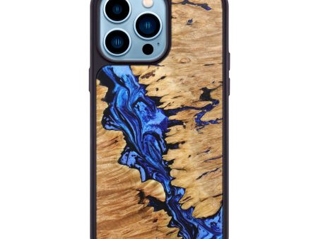 iPhone 14 Pro Max Wood+Resin Phone Case - Holly (Blue, 638000) on Sale