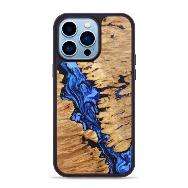 iPhone 14 Pro Max Wood+Resin Phone Case - Holly (Blue, 638000) on Sale